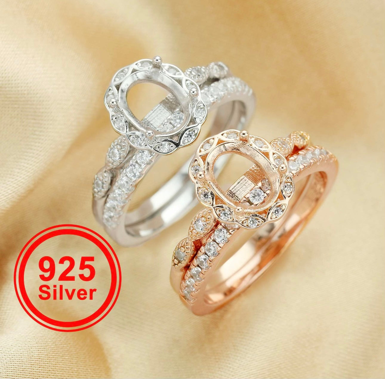 6x8mm Flower Oval Stackable SET