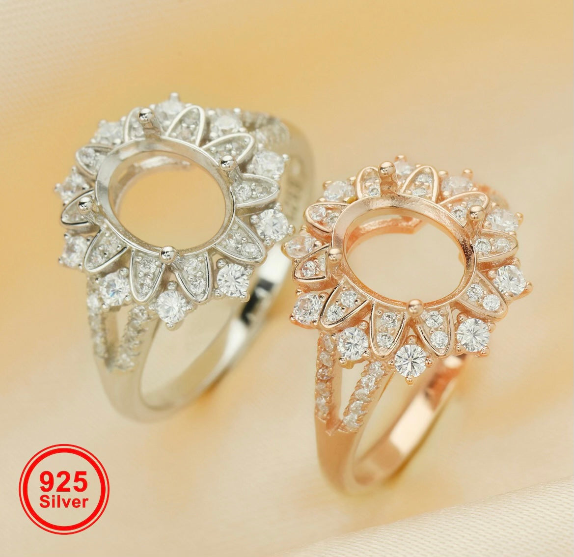 Oval Daisy Flower Ring